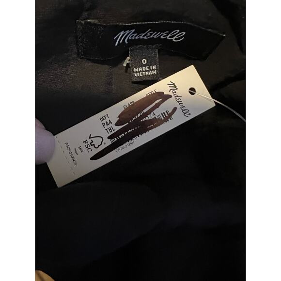 NWT Madewell Women's The Layton Midi Slip Dress Black Sleeveless V-Neck Size 0 - Picture 11 of 13